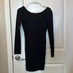 Long sleeve low back cotton dress